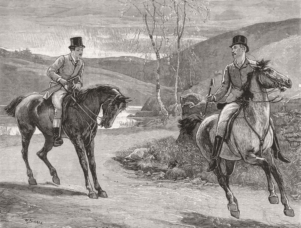 RIDING. Crocker & Lord Hampstead. You go or I do 1882 old antique print